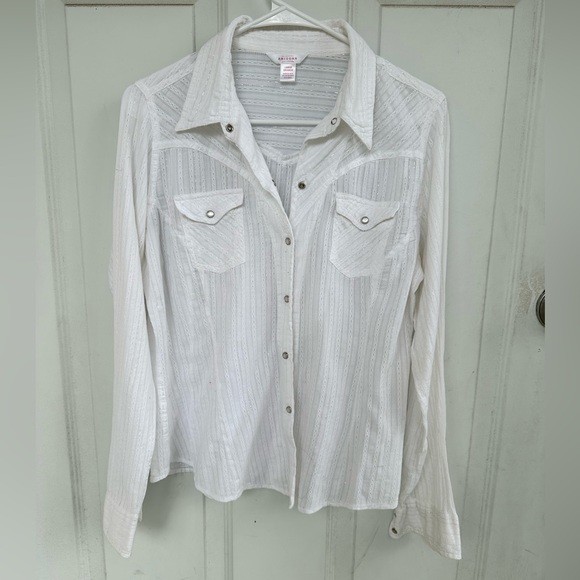 Arizona size large snap down shirt , also silver stitching - Picture 2 of 7